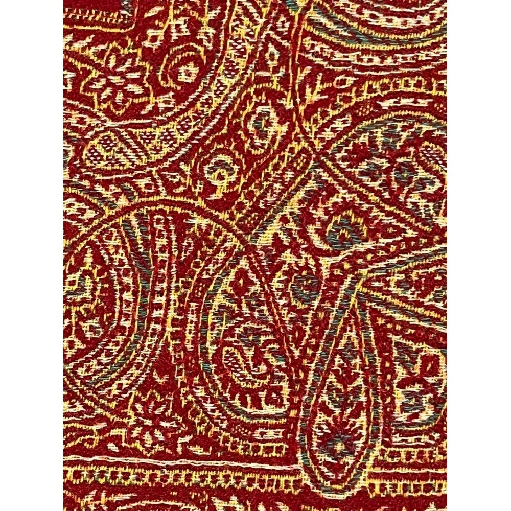 Pottery Barn Wool Textile Table Runner Classic Preppy Wrap Embroidery 60
